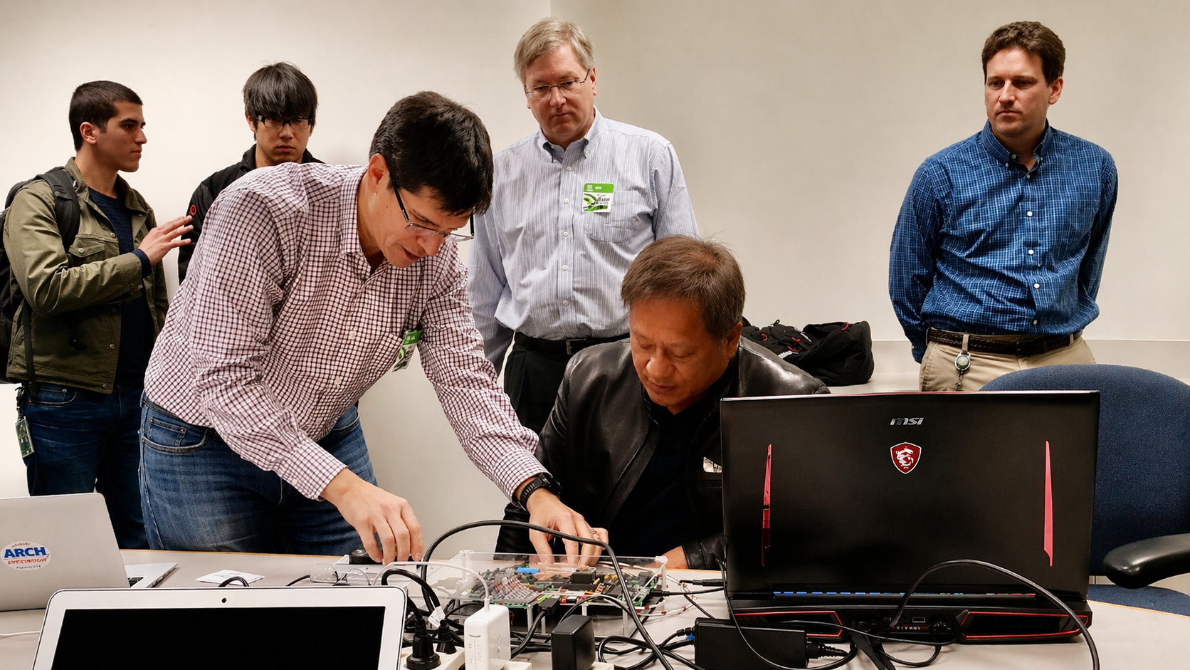 Stuart Nixdorff with Jensen Huang, NVIDIA